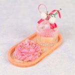Floral Candles with Resin Tray - PINK PEONY + STRAWBERRIES & CREAM - Image 2